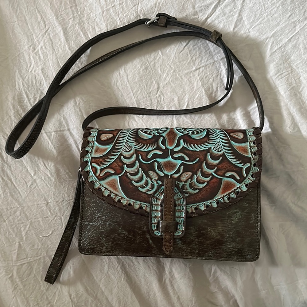 Patricia Nash Lanza Crossbody, Tooled Turquoise